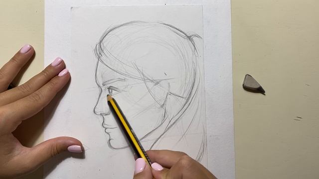 Урок - Рисуем Девушку В Профиль Карандашом За 17 Минут! смотреть онлайн