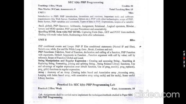 B.Sc - 5th Sem PHP Programming Syllabus смотреть онлайн