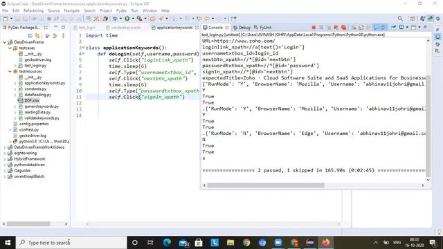 Data Driven Frame Work Part 16 with Python смотреть онлайн