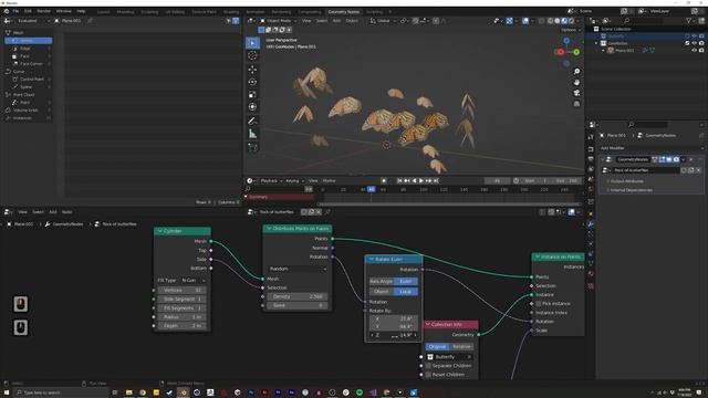 Blender Geometry Nodes - Butterflies смотреть онлайн
