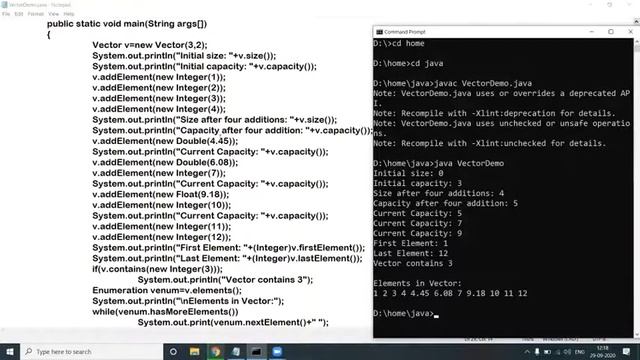 Vector in Java смотреть онлайн