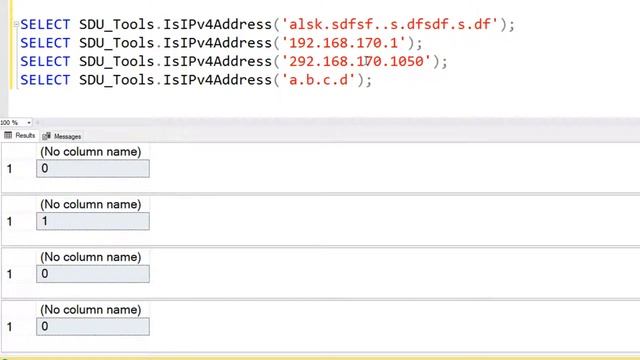 SDU Tools 106 Determine valid IP v4 Addresses using T-SQL смотреть онлайн