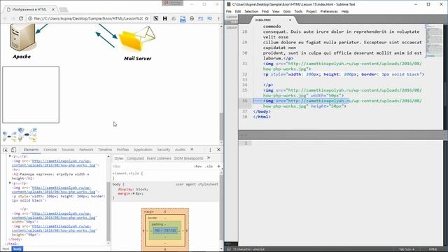 Как изменить размер изображения в HTML. Ширина и высота картинки width и height смотреть онлайн
