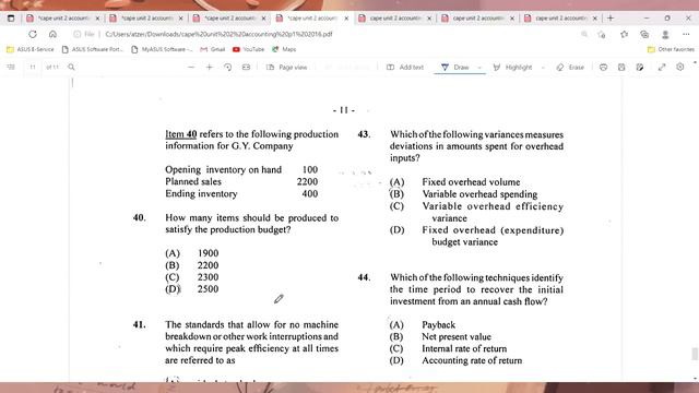 Cape Accounting Unit 2 Paper 1 (2013-2019) Solutions смотреть онлайн