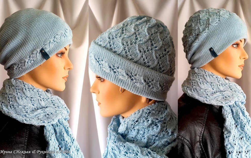 Шикарный Комплект спицами "Вдохновение" из шапки и шарфа - Мастер Класс смотреть онлайн