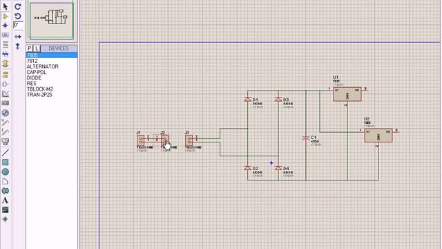 Full Wave Rectifier+proteus + Pcb (home Made Printed Circuit