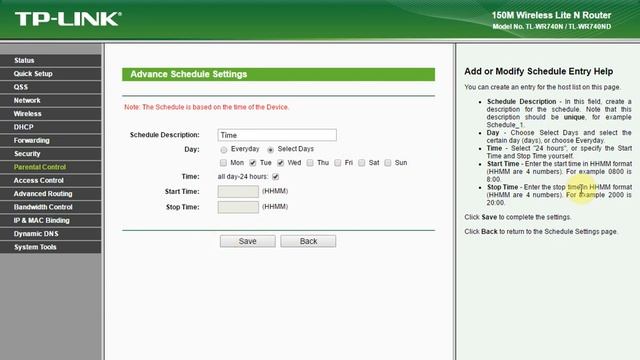 Parental Control In TP Link Router