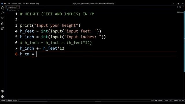 Python program to convert height (in feet and inches) to centimeters in Hindi | Python Tutorial 202 смотреть онлайн