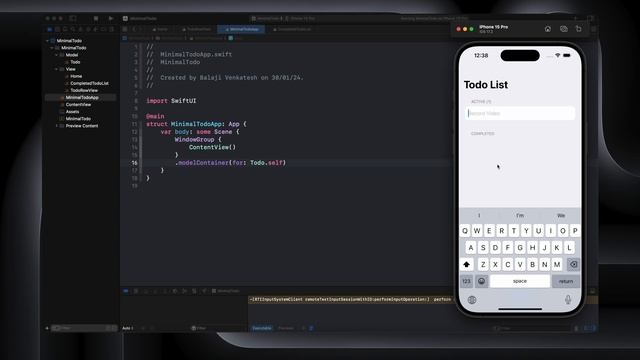 SwiftUI Minimal Todo List With SwiftData & Interactive Widgets | iOS 17 | Xcode 15 смотреть онлайн