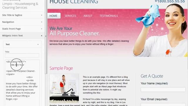House Cleaning WordPress Theme for Maid service смотреть онлайн
