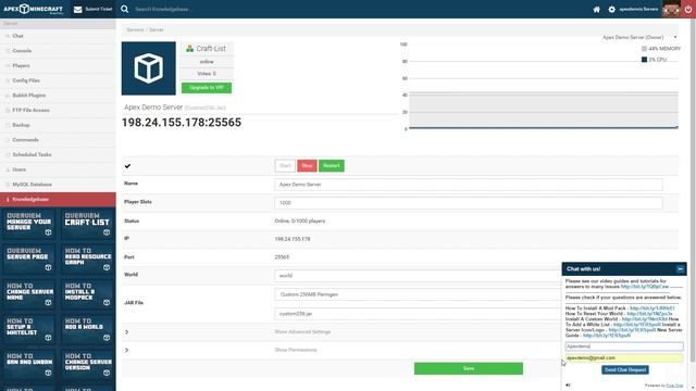 How To Use Live Chat for Apex Minecraft Hosting смотреть онлайн
