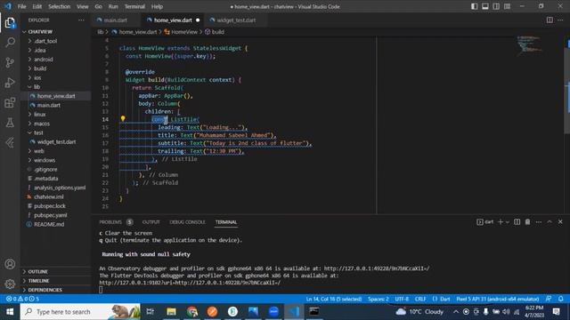 Create Flutter Project | ListTile Widget | Class 2 смотреть онлайн