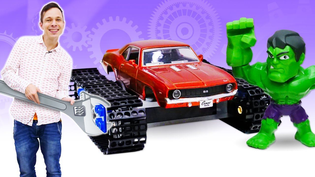 Машинка вездеход для Халка! - Супергерои и машинки игры для мальчиков. Прикольные видео с Фёдором смотреть онлайн