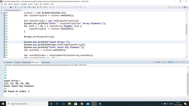 Java program for Binary search using Recursive Approach || binary search in java смотреть онлайн