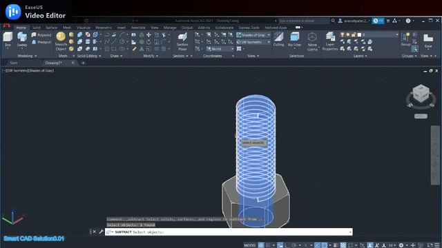 Autocad 3d Modling of Nut bolt And Thread cut// autocad me nut bolt kaise bnaye. #autocad смотреть онлайн