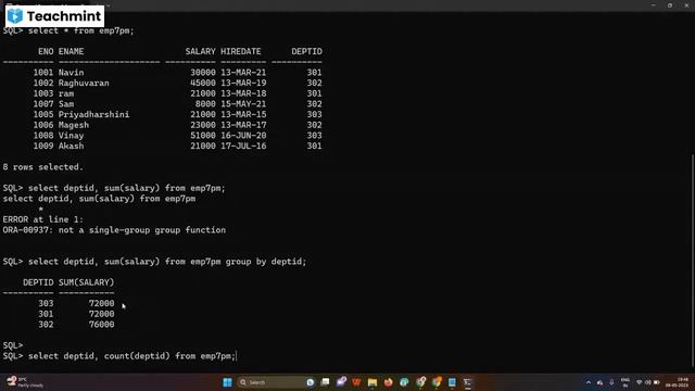 Oracle Aggregate Functions in SQL April Batch - 2 смотреть онлайн