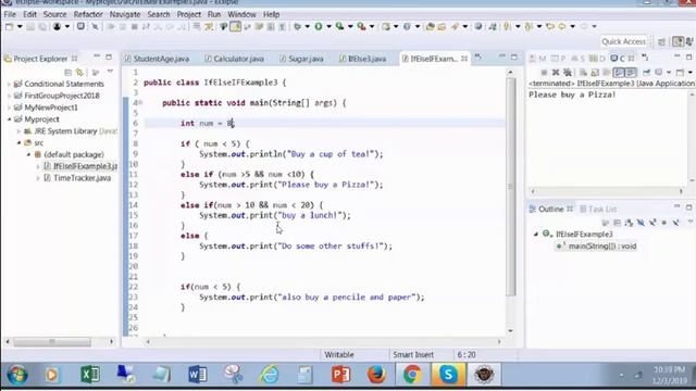 if else if statement - java programming смотреть онлайн