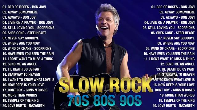 Slow Rock Ballads 70s, 80s, 90s - Scorpions, Aerosmith, Bon Jovi, U2, Ledzeppelin ...