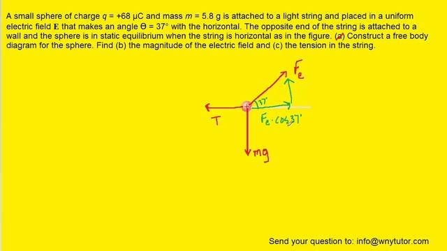 A small sphere of charge q=+68 and mass смотреть онлайн
