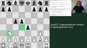 Урок23. Староиндийское начало. Шахматы. Дебют для начинающих.  Староиндийский слон.