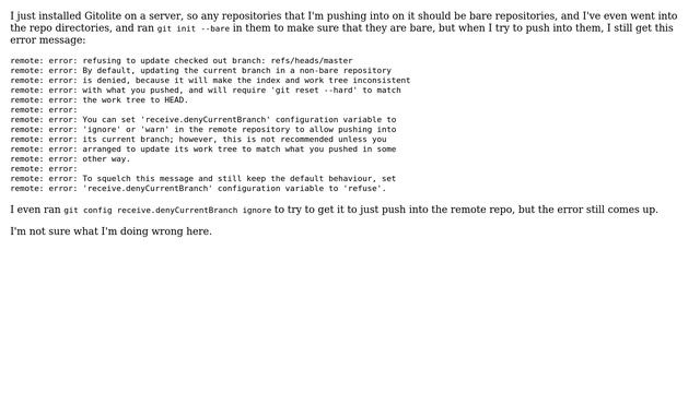Git won't push into a bare repository on server (2 Solutions!!) смотреть онлайн