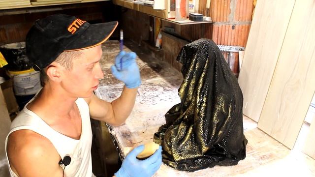 ТРЯПКА + ГИПС = Скульптура из Гипса Монах