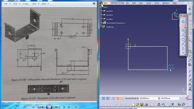 Catia V5 Tutorial|Practice1 for beginners P1|Sheetmetal Workbench смотреть онлайн