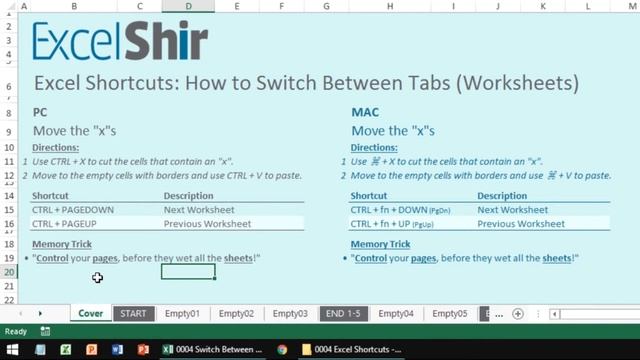0004 Excel Shortcuts: How to Switch Between Tabs (Worksheets) смотреть онлайн