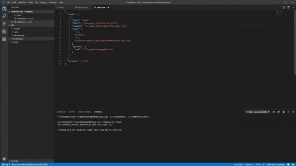 VS Code setup for C and C++ development - building and debugging in Windows with Clang MSYS2