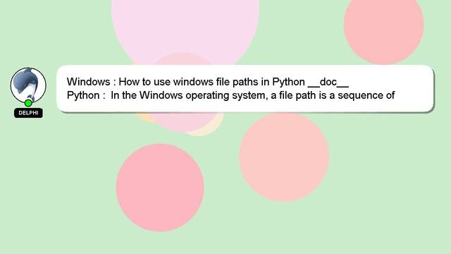 Windows : How to use windows file paths in Python __doc__ смотреть онлайн