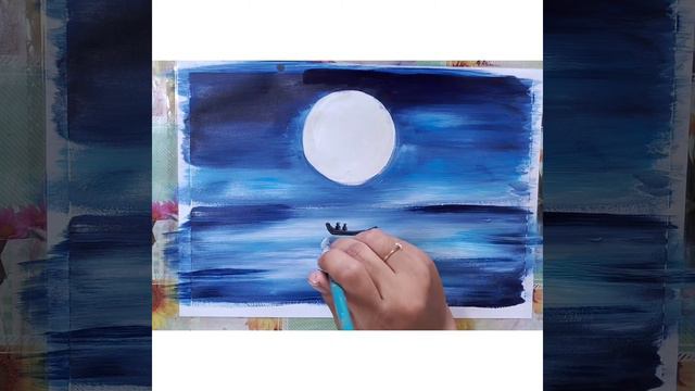 How to do easy acrylic painting#landscape#beautiful# easy painting# how to do easy painting смотреть онлайн