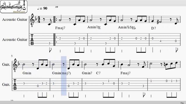 My Way Frank Sinatra Punteo Partitura Tab Notas Acordes Para Guitarra Saxo Trompeta etc смотреть онлайн