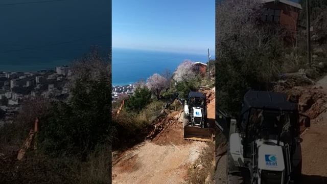 Ремонт горной дороги к храму Георгия Победоносца в Аланье, Турция смотреть онлайн