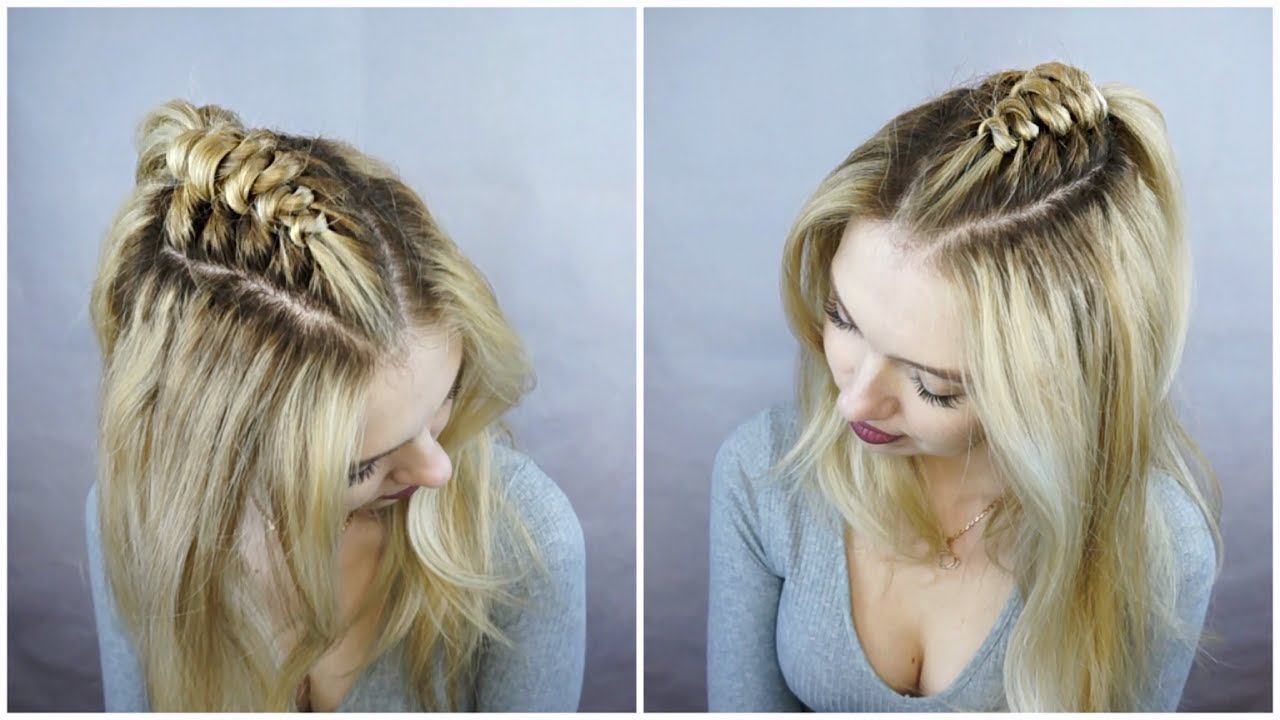 Прическа в школу \ Коса двойной узел \ Double Knotted Hoops смотреть онлайн