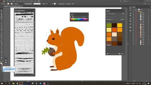 Texture brushes for Adobe Illustrator. How to add texture. Speed painting. смотреть онлайн