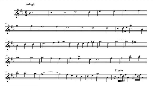 Play the Violin sheet music with Niklas Eklund/ Torelli: Trumpet Concerto in D Major, G. 28 смотреть онлайн