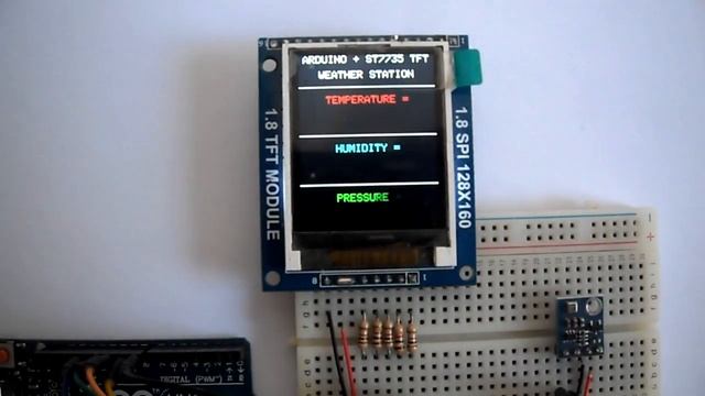 Arduino weather station with BME280 sensor and ST7735 TFT смотреть онлайн
