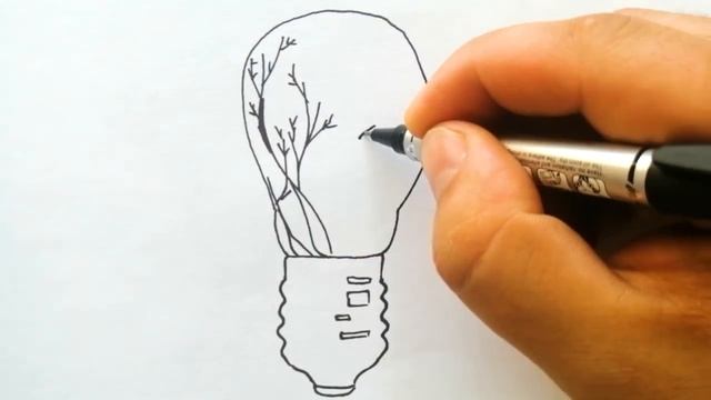 как нарисовать Необычную Лампочку смотреть онлайн