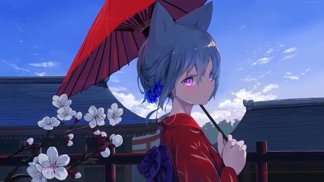ANIME CAT GIRL WITH UMBRELLA - LIVE WALLPAPER [4K, 1920 x 1080] | DESKTOP & MOBILE смотреть онлайн