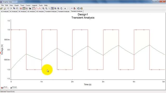 NI Multisim: Transient Analysis смотреть онлайн