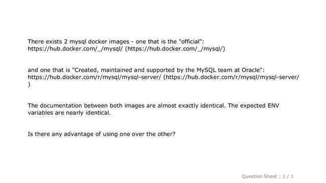 MySQL : Docker - Is There Any Difference Between The Two MySQL Docker Images? смотреть онлайн