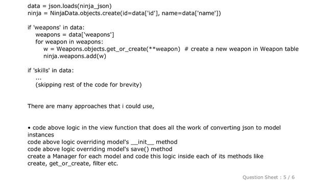 Django : Most elegant approach for writing JSON data to a relational database using Django Models? смотреть онлайн