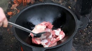 Бозбаш. Готовим в казане на костре