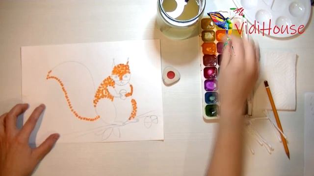 Как нарисовать белочку просто. Для ребенка, пошагово. смотреть онлайн