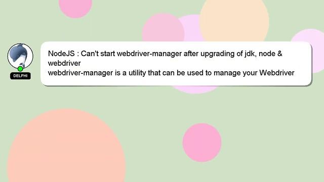 NodeJS : Can't start webdriver-manager after upgrading of jdk, node & webdriver смотреть онлайн