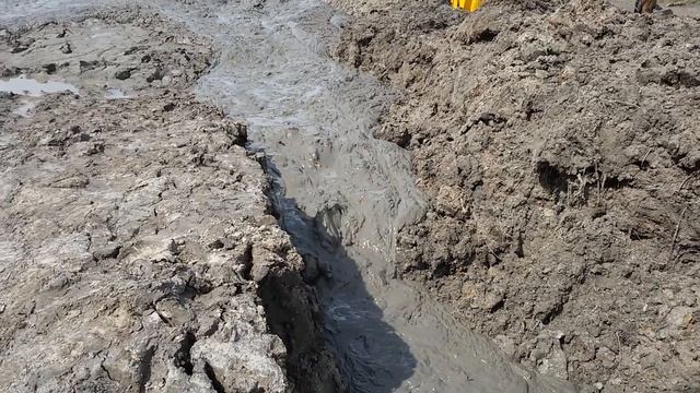 Строим на болоте дороги экскаватором амфибией без проблем . смотреть онлайн