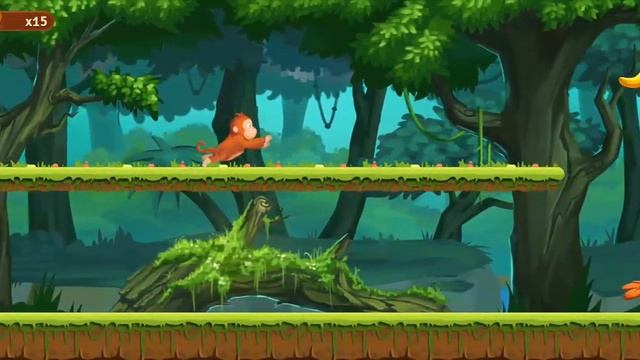 Jungle Monkey Run Level 1 Gameplay смотреть онлайн