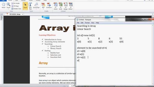 Linear search with array in Java смотреть онлайн