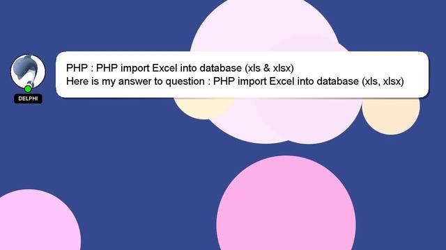 PHP : PHP import Excel into database (xls & xlsx) смотреть онлайн