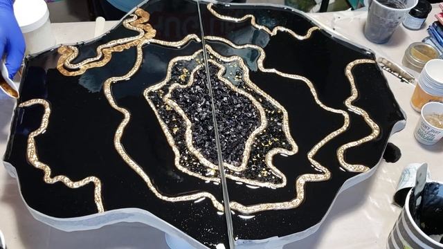 DIY Resin Geode on MDF Black & Gold Part 1 смотреть онлайн